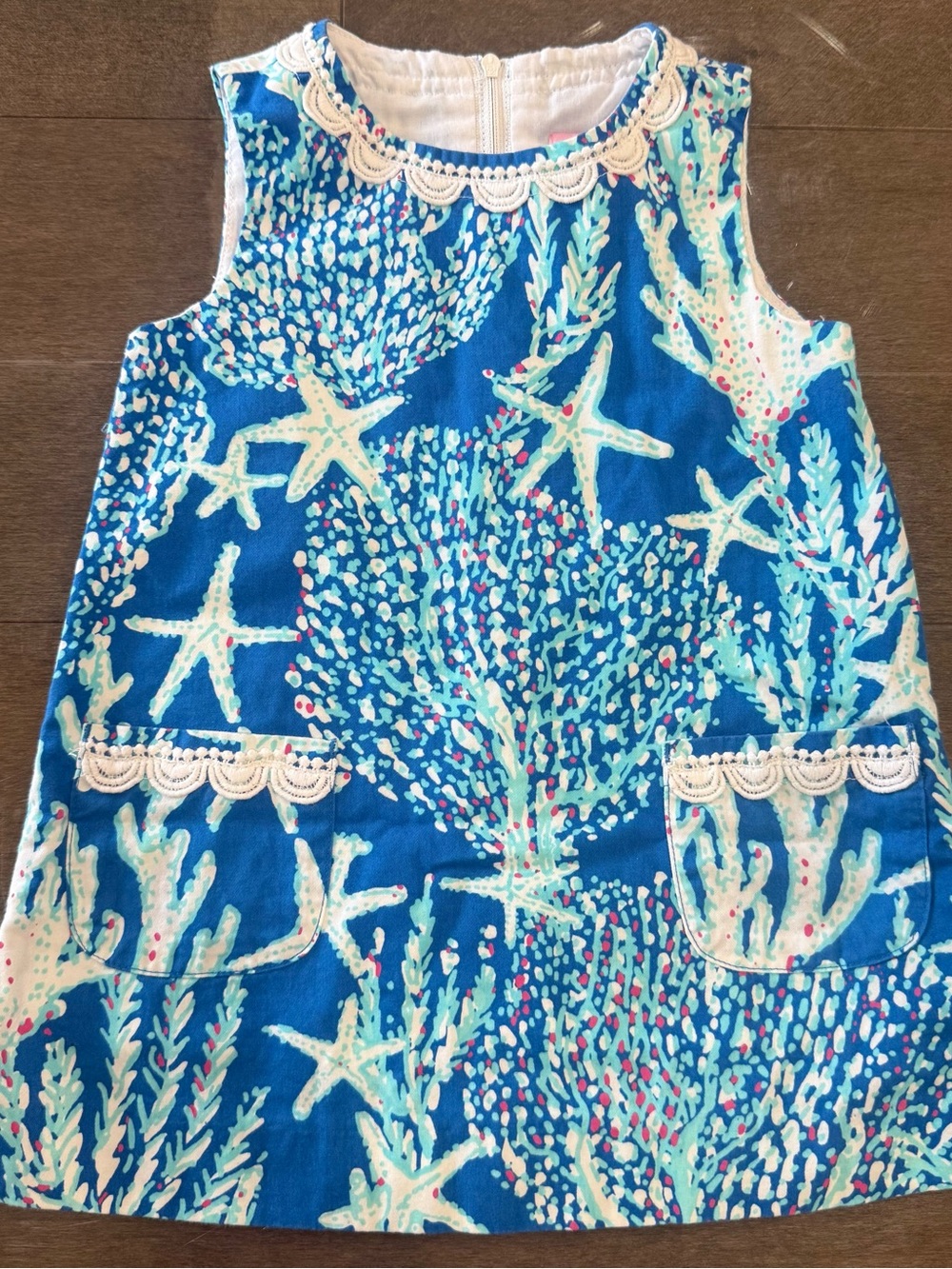 Lilly Pulitzer Blue, White & Pink Printed Toddler Girls Dress